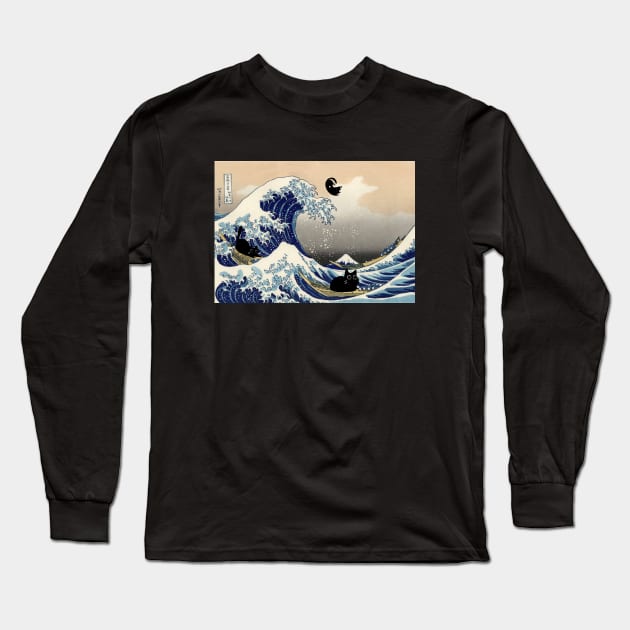 The Great Wave Cats Long Sleeve T-Shirt by Street Cat